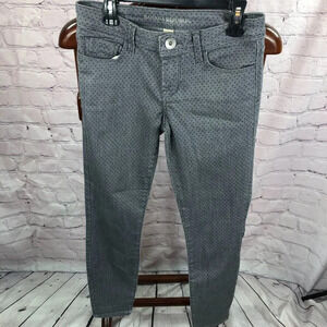 banana republic skinny jeans grey swiss dot size 25